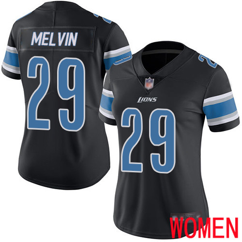 Detroit Lions Limited Black Women Rashaan Melvin Jersey NFL Football #29 Rush Vapor Untouchable->women nfl jersey->Women Jersey
